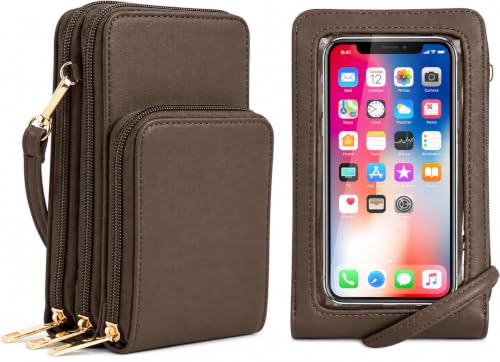 Image of Crossbody Cellphone Purse Women Touch Screen Bag RFID Blocking Wallet Handbag Shoulder Strap