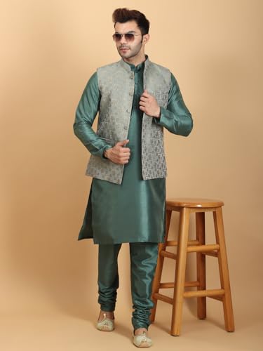Image of Ethluxis Men Kurta Pyjama Jacket Set