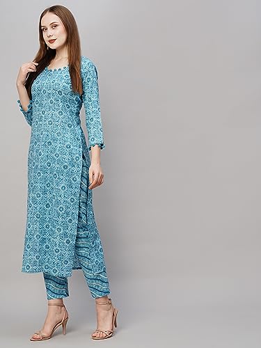 Image of ANNI DESIGNER Women Cotton Blend Kurta With Pant