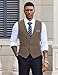 COOFANDY Men V-Neck Suit Vest Business Casual Fashion Dress Waistcoat Solid Color Vest for Suit or Tuxedo