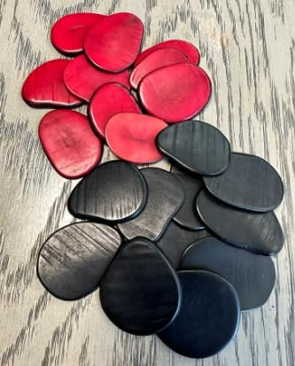 Black, Red, Mocca, Grey and Blue Tagua Slices from Colombia. Customized Order. Undrilled.