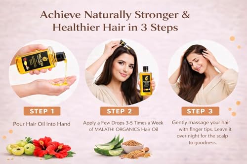 Image of Hair Oil, Infused with Nutrient-Rich Botanicals Coconut Oil, Flaxseed, Marshmallow Root, Aloe Vera, Hibiscus, Amla & Fenugreek Extracts,For Stronger & Healthier Hair.(250 Ml)