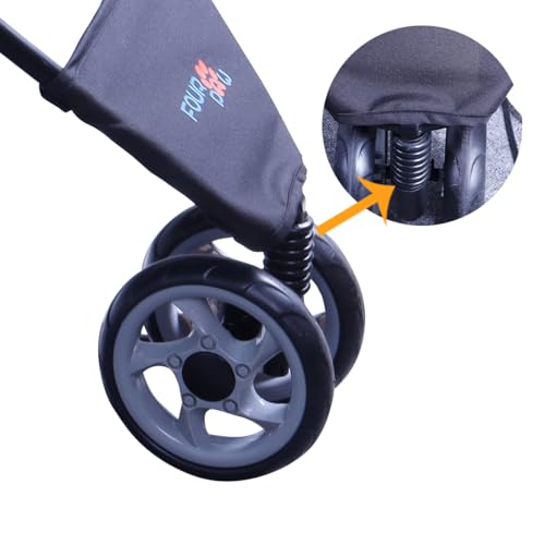 Image of Full-Window pet Stroller 3 Wheels for Cats & Dogs, with Storage Basket,Cup Holder, Travel Puppy /Cats Stroller.