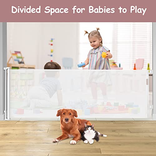 165 Inch Extra Wide Retractable Baby Gates Extra Wide Baby Gate For Large Openings Extra Long Baby Gate Indoor Extra Large Baby Gate Retractable Dog Gates For Doorways Pet Gate Outdoor Gates For Decks #TOP6