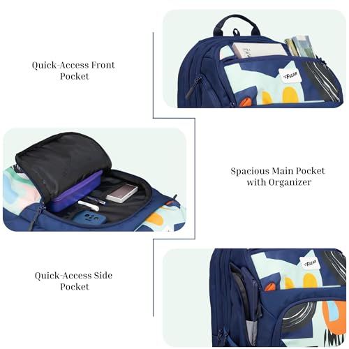 Image of F Gear Akira Black 26L Backpack, 3 Spacious Compartments, 3 Pockets and 1 Hidden Pocket|Anti theft Backpack|Airflow Padded Back Panel|Lightweight & Durable|Ideal for Office, Daily Use & Travel