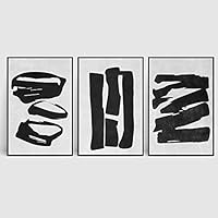 3 Piece Framed Canvas Wall Art Black and White Fish Canvas Prints Home Artwork Decoration for Living Room,Bedroom - 16