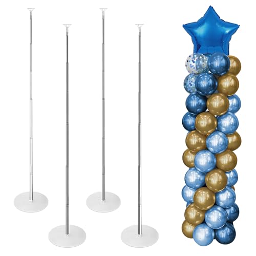 Image of 4 Sets Metal Balloon Stand, Balloon Arch Kit of 4, 7 Feet Adjustable, Durable, Ideal for General Celebrations, Children, Unisex, Christmas, Event Planners, Party Organizers
