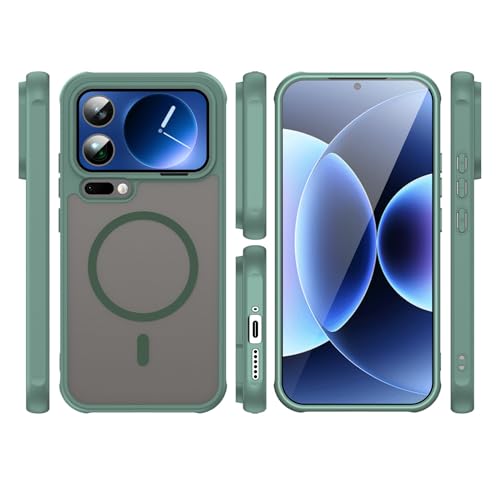 Image of Compatible with Xiaomi 17 Pro Max Case Cover,Compatible with MagSafe,Anti-Fall,Compatible with Xiaomi 17 Pro Max 5G 2509FPN0BC Cell Protective Phone Case Green