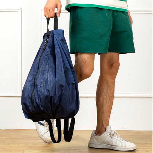 1PC Sports Drawstring Backpack - Swim Gym Bag - Extendable Foldable, Black4
