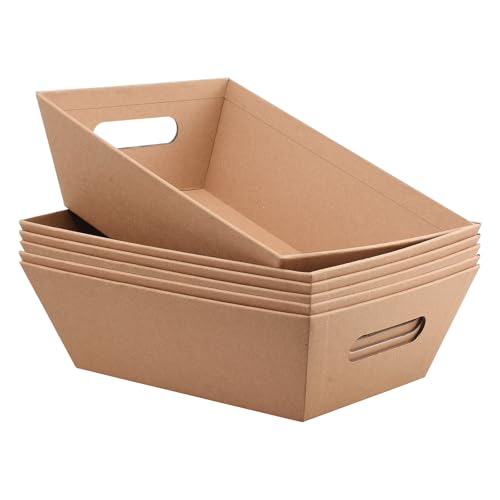 Holtrae 6er Set Präsentkorb Leer DIY Geschenkkorb Pappe mit Griffen Ohne Deckel Schachteln...