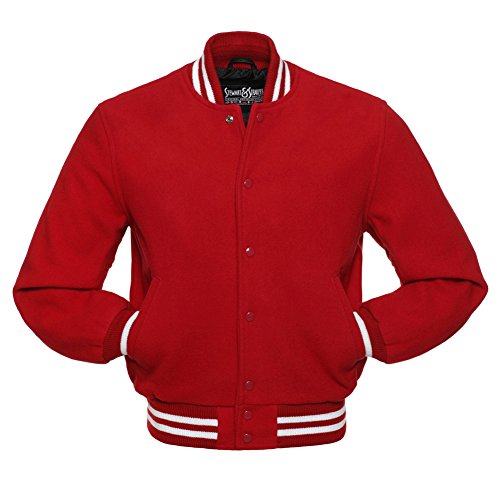 Stewart & Strauss Original All Wool Varsity Letterman Jacket Since 1977 (5 Team Colors) Wool XXS to 6XL,Original2