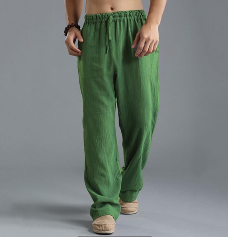 GKZA Sweat Pants Mens Adult Summer Pants Sweat Pants for Mens Summer Pants Men Yoga Pants Big and Tall Pants for Men Black Pants Men Long Linen Pants Mens Trousers Men Pants for Ho(Green,5XL)