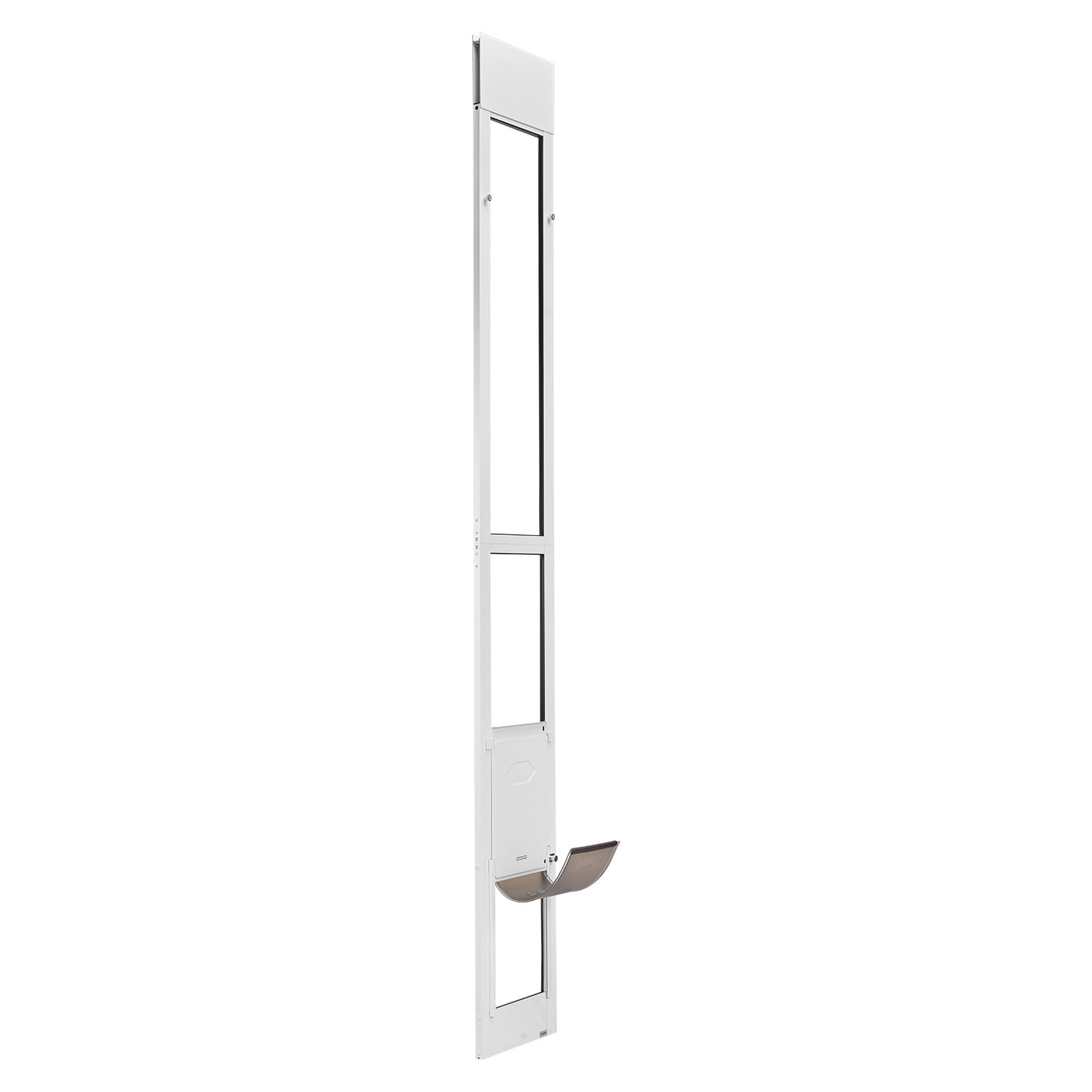 VEVOR Porta Scorrevole per Animali Domestici, Altezza Regolabile da 2311 a 2439 mm, Telaio in Lega di Alluminio con Cerniere Girevoli e Design con Serratura, Sportello per Cani M Bianco