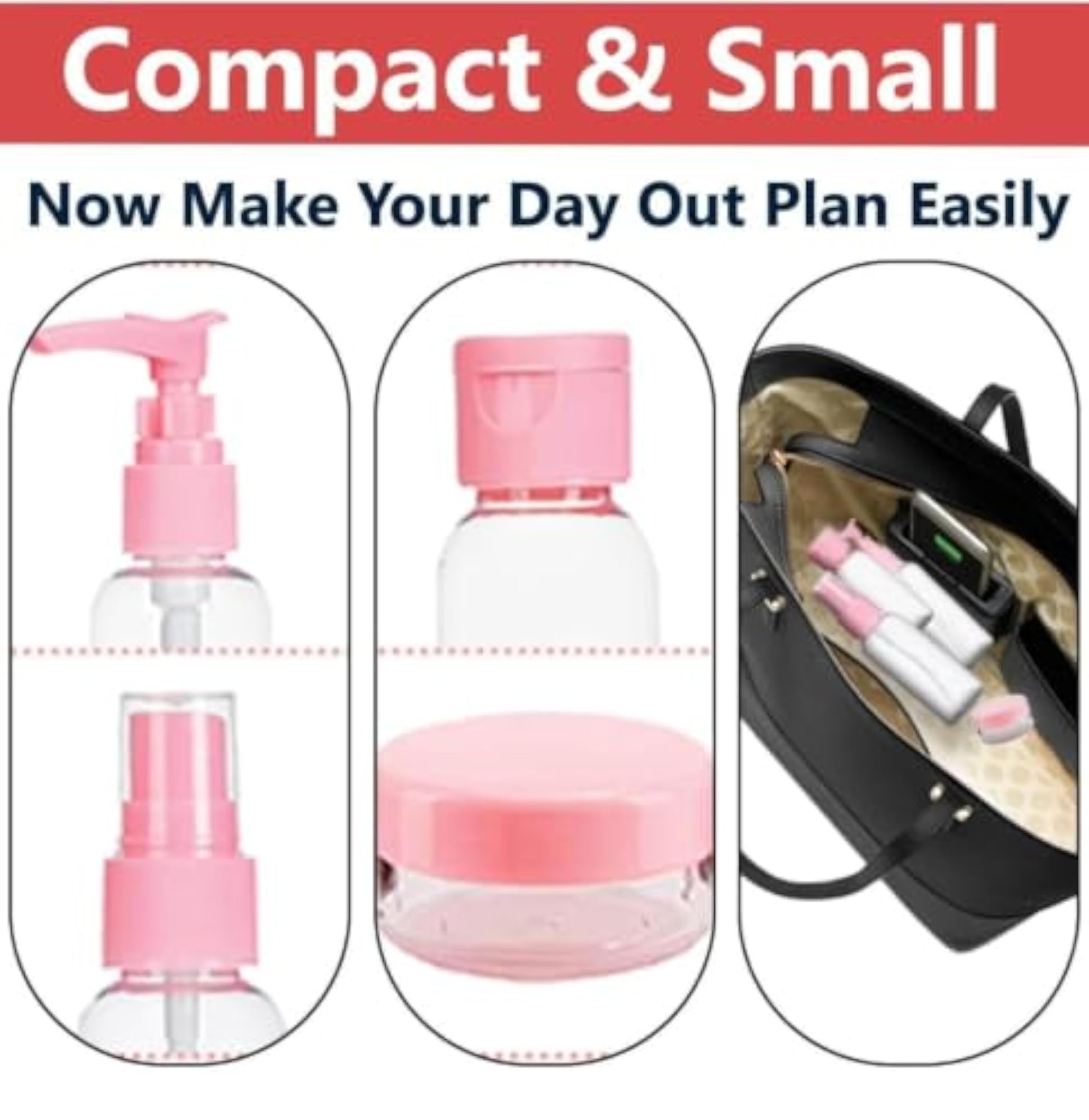 Manitoba Travel Bottle Kit with Pouch, Refillable Toiletry Set