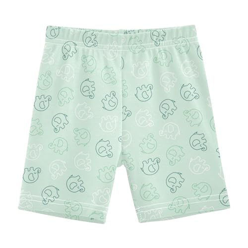 JHKKU Girls Cute Elephants Shorts Cotton Cartwheel Bike Kids Biker Under Dress Dance Short Girl Clothes 10Y