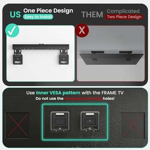 ynVISION.DESIGN Ultra Slim TV Wall Mount Compatible with Samsung Frame TVs 2021-2026 and Most TVs 43-100 Inch - Micro Gap Design 0.37 Inch Profile - Max VESA 600x800-165 lbs Capacity - Easy Install by ynVISION.DESIGN - Image 3