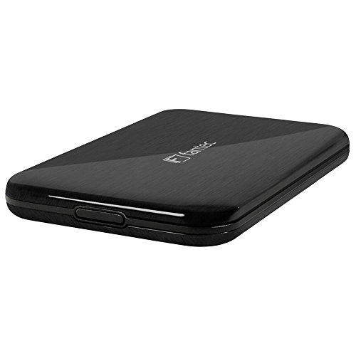 FANTEC ALU-25U3 (für den Einbau einer 6,35 cm (2,5 Zoll) SATA I/II/III Festplatte oder SSD, schraubenloser und werkzeugloser Festplatteneinbau, USB 3.0 SUPERSPEED Anschluss, Aluminium Gehäuse) schwarz