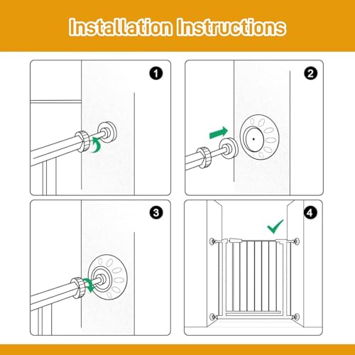 WDMJxar [4 Pacotes] Extensor De Portão Para Bebês, Hastes Roscadas Animais Estimação Com Protetor Pa