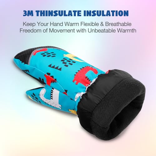 Kids Mittens - Waterproof Warm Winter Gloves for Boys and Girls, Thermal Insulated for Snow Play & Cold Weather - Image 3