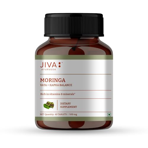Image of Jiva Moringa Tablets | Boosts Immunity, Energy & Digestion | Supports Heart Health, Skin & Hair | 100% Ayurvedic & Organic - 60 Tablets (Pack Of 1)