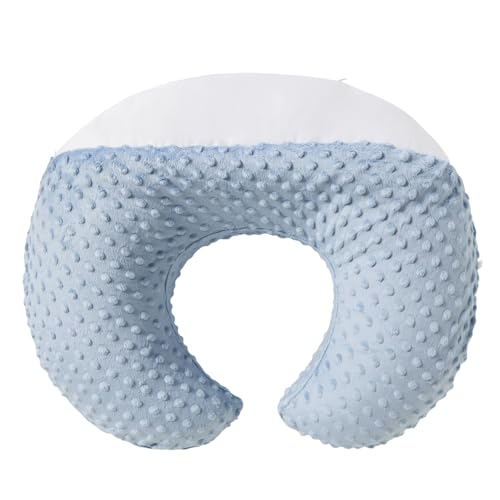 Image of DONOMILO Nursing Pillow and Positioner Breastfeeding and Bottle Feeding, Propping Baby, Tummy Time, Sitting Support for Baby Boy Baby Girl, with Removable Dots Cover (Blue)