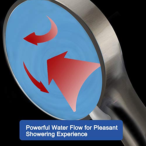 High Pressure Handheld Shower Head With Powerful Shower Spray Against Low Pressure Water Supply Pipeline, Multi-Functions, W/ 79'' Hose, Bracket, Flow Regulator, Brushed Nickel Finish #TOP2