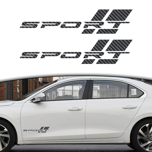 Image of Zhizhong Car Sport Decal,16 Inch Vinyl Sticker Fit for All Cars Side (2 Pcs Carbon Fiber)