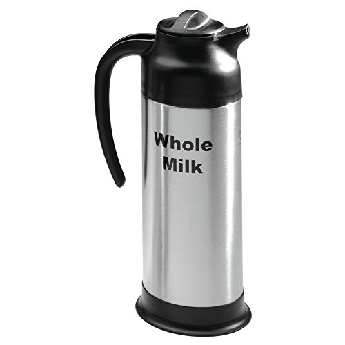 Service Ideas SSN100WHOLEET Steelvac Carafe, Whole Milk" Etched, 1 L,