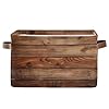 Wood print rectangular retro vintage storage basket organizer bin shelf baskets for clothes gifts for home office dorm  urban country home decor