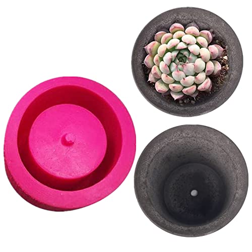 Silicone Concrete Flower Pot Mold Cement Succulent Round Plants Flowerpot Silicone Mold Clay Mould Diy Pen Candle Holder Mould #TOP4