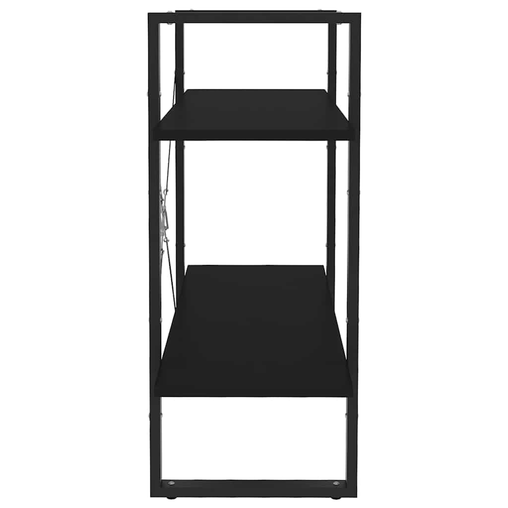 Scaffale nero, 80 x 30 x 70 cm, in legno e metallo