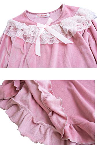 Image of Girls Princess Nightgown,Winter Long Sleeve Flannel Nightdress Pajamas Dress Kids 3-12 Years