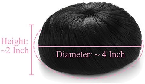 One Dor Synthetic Hair Bun Extension Donut Chignon Hairpiece Wig (1 B Off Black)
