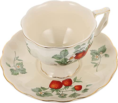 Tasses à thé en porcelaine de style européen avec soucoupe fleurie