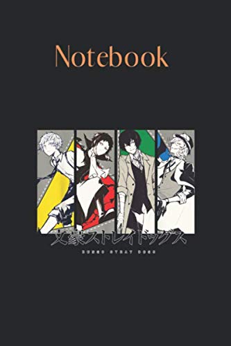 Notebook: Bungo Stray Cool Anime Dogs Lined Notebook Journal Designed with Rule Lined Notebook Journal Size 6in x 9in x 125 Pages to Write in White Paper Valentine Gifts