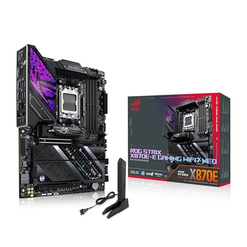 Image of ASUS ROG Strix X870E-E Gaming WIFI7 NEO, AMD ATX Motherboard, 18+2+2 Power Stages, DDR5 Slots, Five M.2 Slots, PCIe 5.0 with Full Support for Next-gen GPUs, Wi-Fi 7, Dual USB4