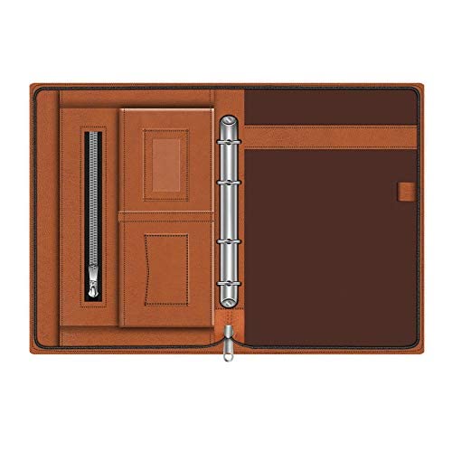 Image of FEDUS Multipurpose Mens & Womens Leatherette Professional File Folders for Certificates, Documents Holder, Document Bag, Portfolio, Executive File Legal Size Documents Holder with 25 Leafs Brown
