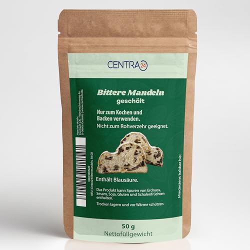 Centra24 Bittere Mandeln, geschält, 50g, Bittermandel, Backen, Christstollen, Weihnachtsgebäck,...