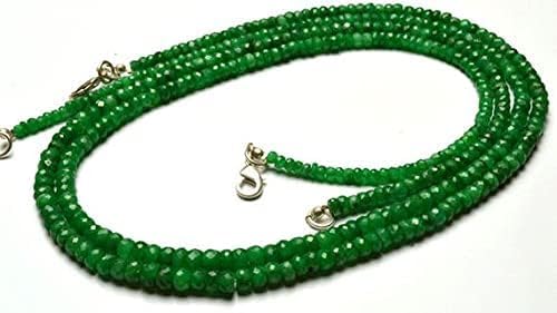 Beads Gemstone 1 Strand Natural 21 Inches Stands Natural,Super Rare Emerald Faceted Rondelle Beads Necklace 3 to 5 MM CHIK-NECK-70893