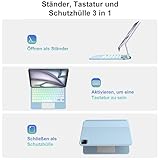 FOGARI Keyboard Case for iPad Air 13 2025/2024 (M3/M2), Magic Keyboard for iPad Pro 12.9 (6/5/4/3 Gen), QWERTZ German Magnetic Stand Magic Keyboard with Multi Touch Trackpad, Light Blue - Image 2
