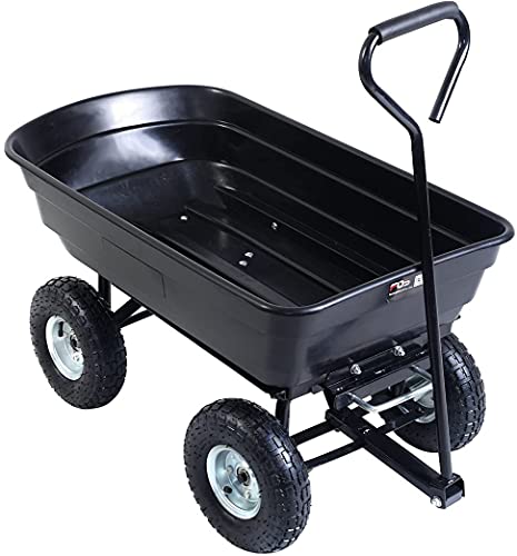 Generic Vizionstar 600Lb Garden Dump Cart Dumper Wagon Carrier Wheel Barrow Air Tires Heavy Duty, Black #TOP1