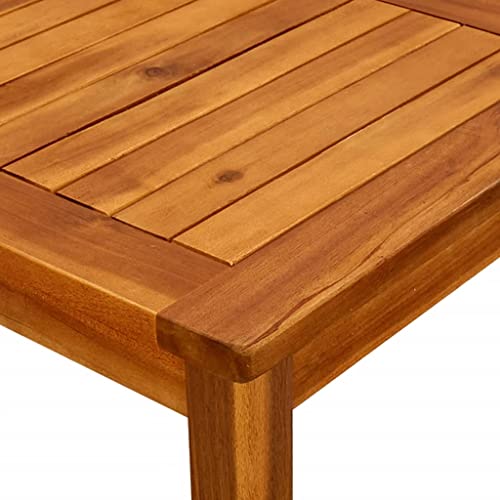 Wfauibr Solid Acacia Wood Contemporary Slatted Garden Dining Table, Patio Coffee Table Suitable For Indoor And Outdoor Use, Picnic Beer Table, 17.7" X 17.7" X 14.1", Brown #TOP5