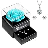 [Diseño de rosa regalo perfecto]: el joyero de la rosa eterna lo convierte en un regalo hermoso y lujoso, y el pequeño cajón también se puede usar como caja de anillos. Es un regalo perfecto para la novia de su esposa mamá.