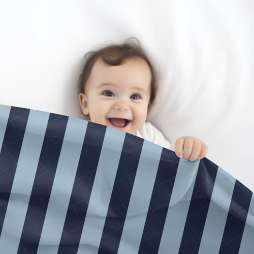 Image of StarAndDaisy Soft Cotton Baby Blanket for Newborns & Infants /Lightweight, Breathable, All-Season Swaddle Wrap (Blue)