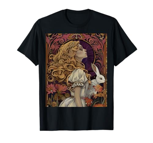 Alice In Wonderland Rabbit Fantasy Novel Art Nouveau T-Shirt