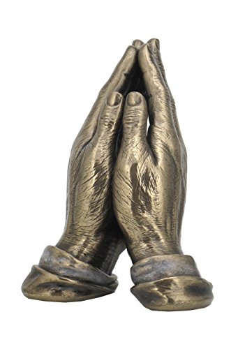 14 cm en bronze coulé à froid Couleur priant les mains figurine Statue mâle