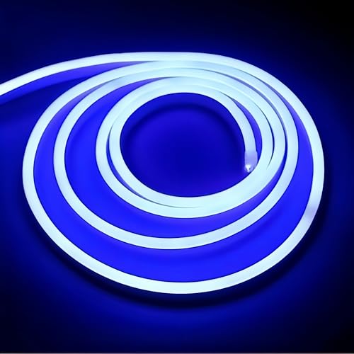 ONSSI® Strisce LED al 220V Neon,12 W/m COB ad alta luminosità, luce a corda, ogni taglio da 10 cm, IP65 impermeabile con adesivo, neon led per uso interno ed esterno (Blu, 3 Metri)