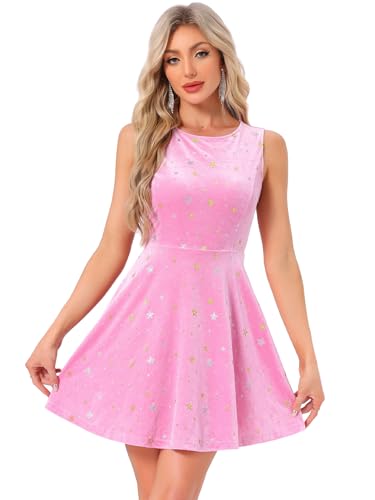 Robe Halloween shiny star au style décontracté et motifs célestes étincelants