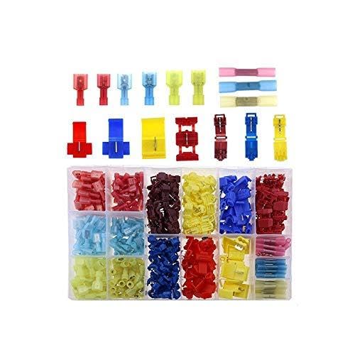 Davitu 400pcs 22-10 Gauge Nylon Heat Shrink Waterproof Electrical Insulated Quick Splice Spade Butt T-Tap Crimp Terminals Connector - (Color: With Box)