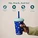 REDUCE GoGo's Kids Portable Tumbler Cups with Lids and Spill-Proof Straws - 5 Pack of Stackable 12 oz Tumblers with Twist-On Lids - Easy Storage, Dishwasher Safe - New Explorer
